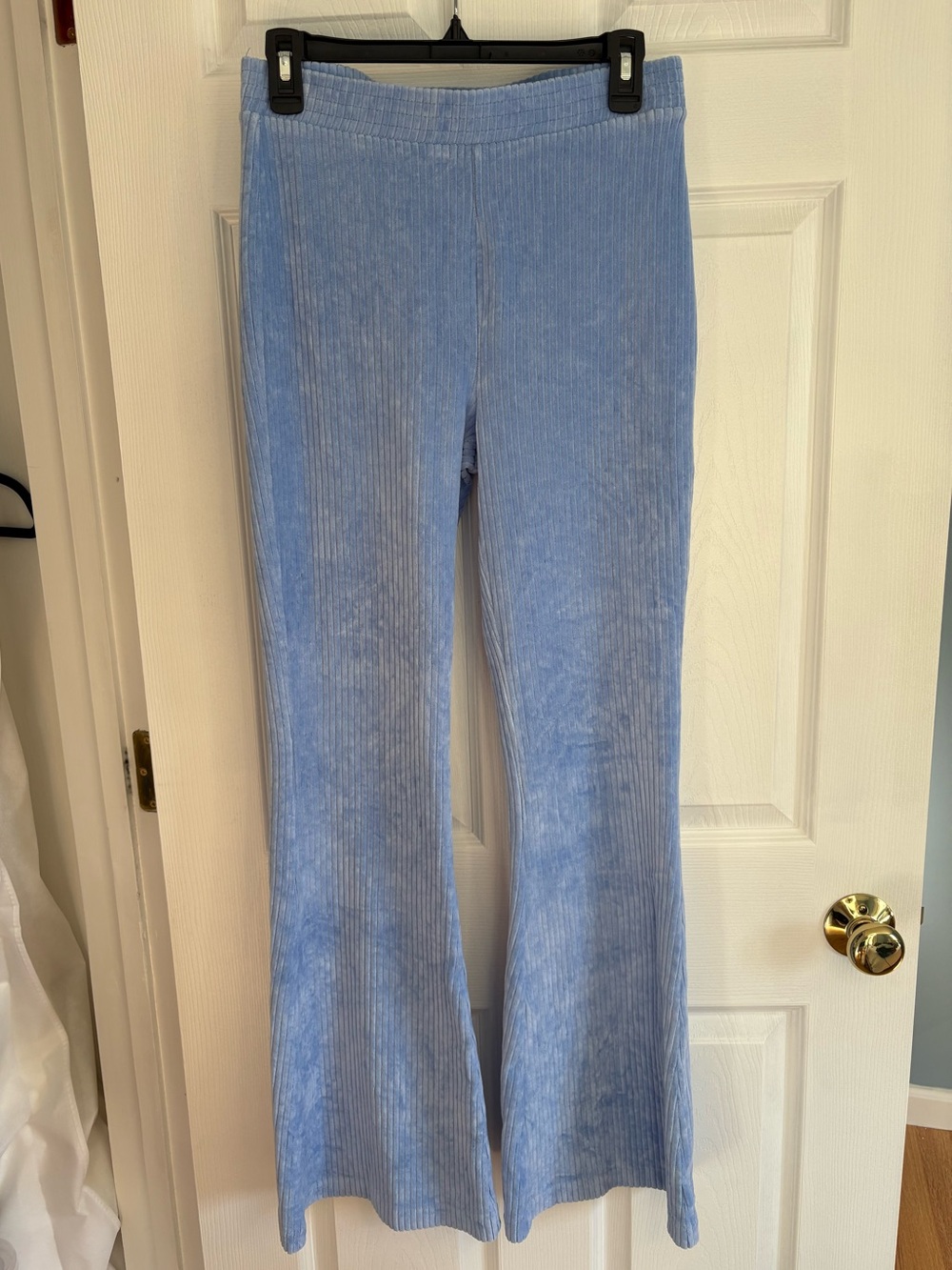 Aerie Light Blue Ribbed Flare Pants